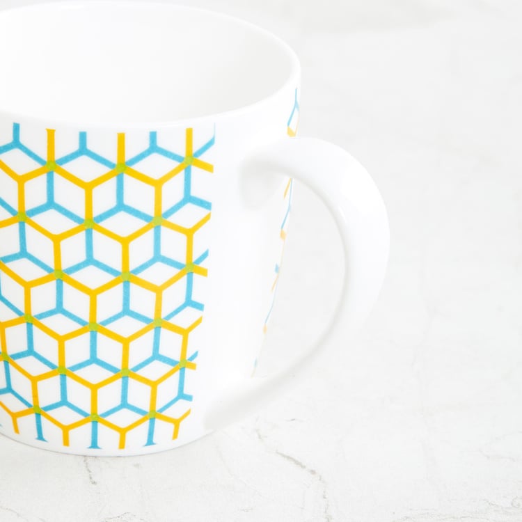 Heva-Conran White Printed Bone China Coffee Mug