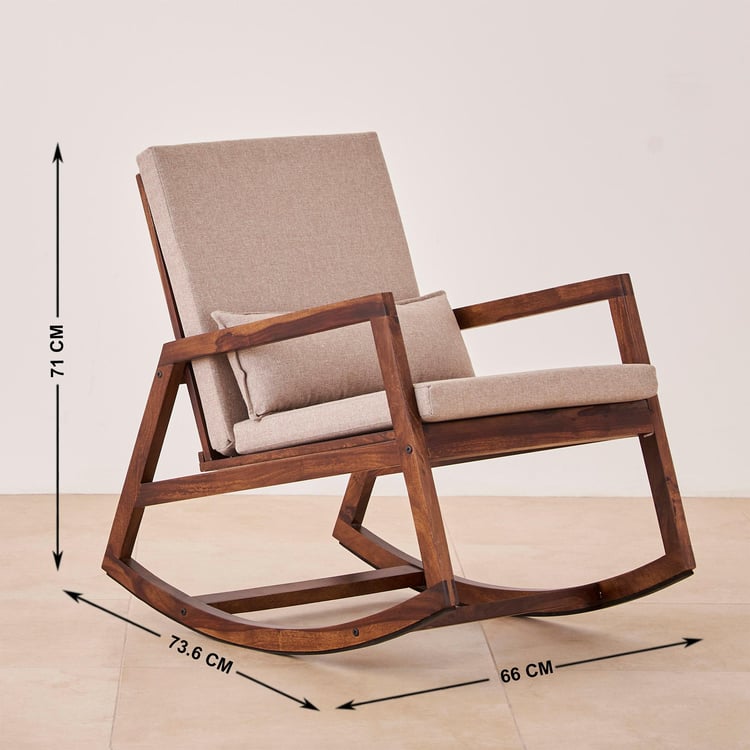 Ryker Sheesham Wood Rocking Chair - Beige