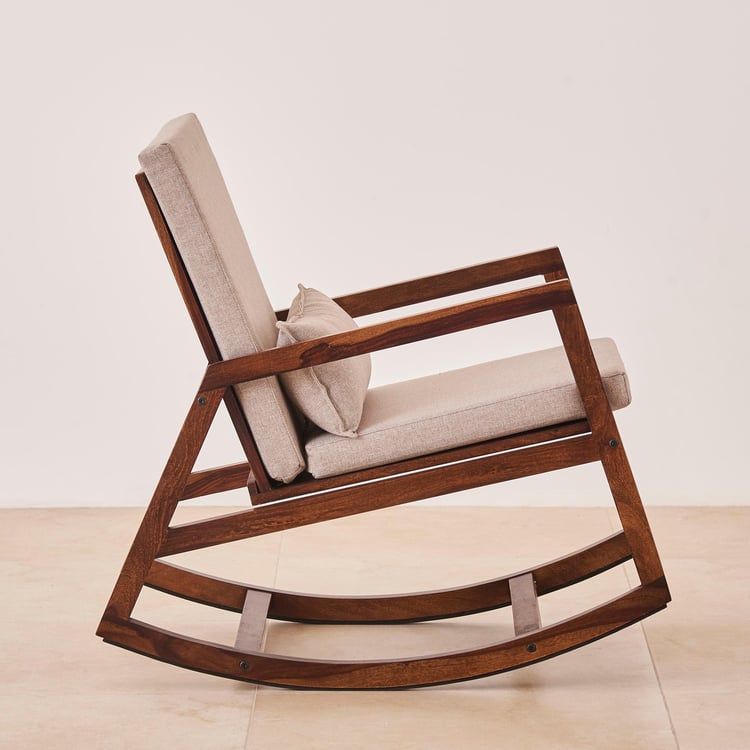 Ryker Sheesham Wood Rocking Chair - Beige