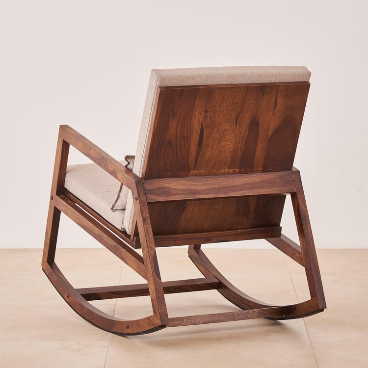 Ryker Sheesham Wood Rocking Chair - Beige