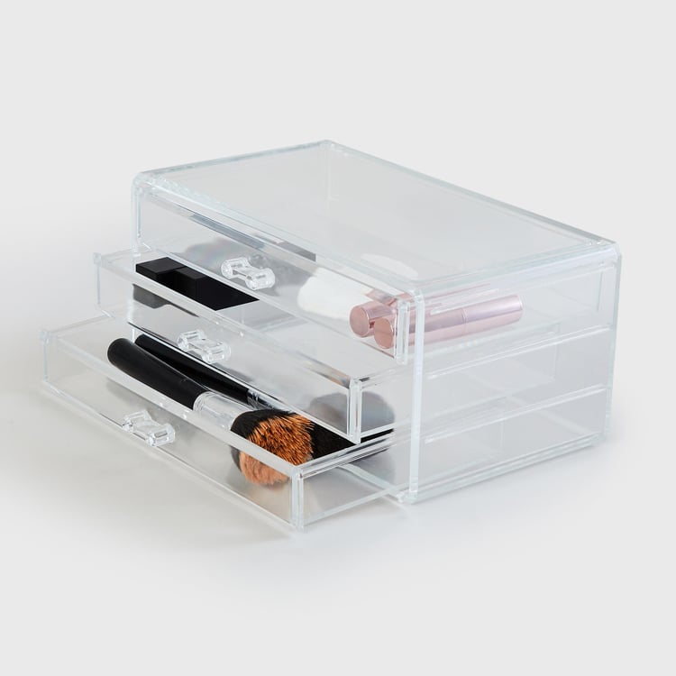 Orion Ducale Transparent 3-Drawer Cosmetic Organizer - 24x15x11cm