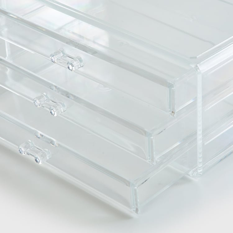 Orion Ducale Transparent 3-Drawer Cosmetic Organizer - 24x15x11cm