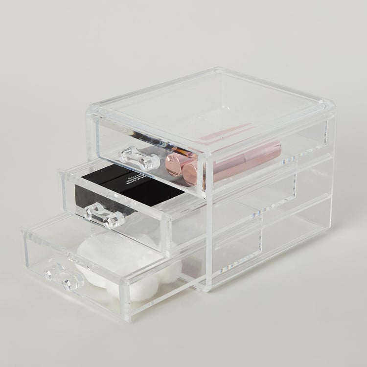 Orion Ducale Transparent 3-Drawer Organizer - 15x12.5x11cm