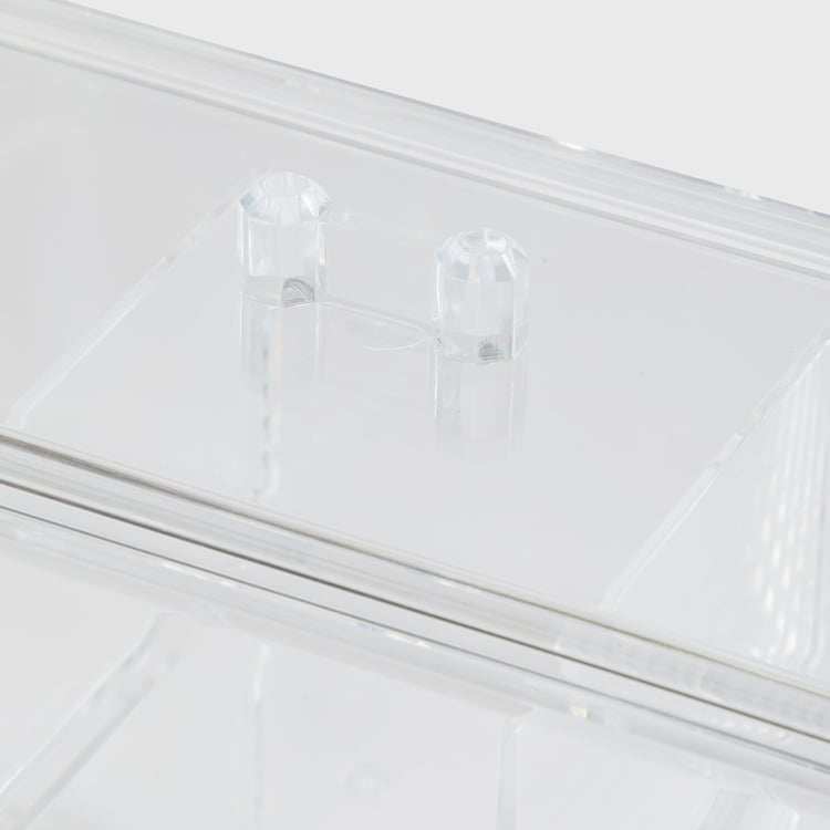 Orion Ducale Transparent 2-Tier Organizer Box - 23.3 x 9.4 x 14.8 cm