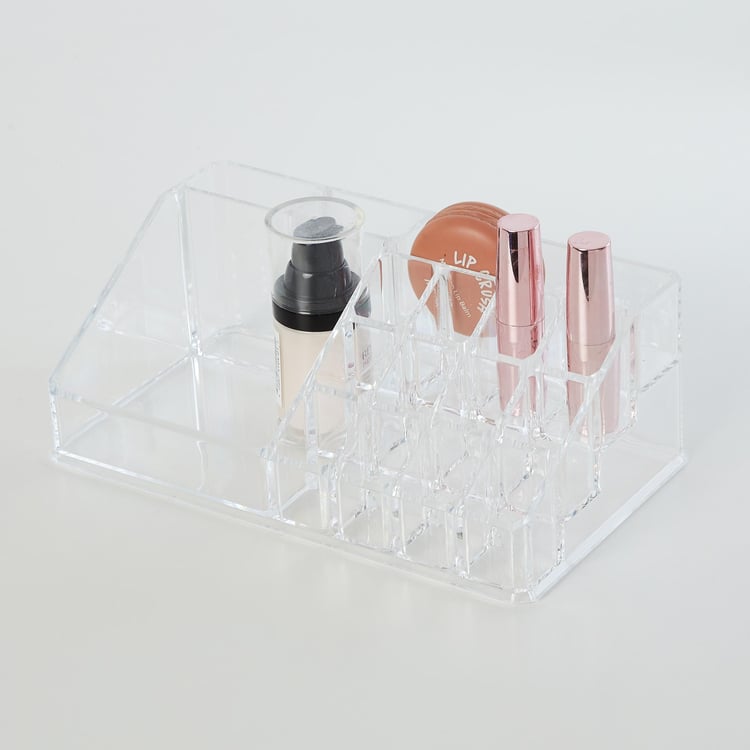 Orion Ducale Transparent 16-Compartment Cosmetic Organizer - 22x12.8x8.2cm