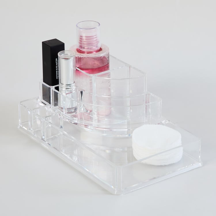 Orion Ducale Transparent 9-Compartment Cosmetic Organizer - 22.5x12.5x8.5cm