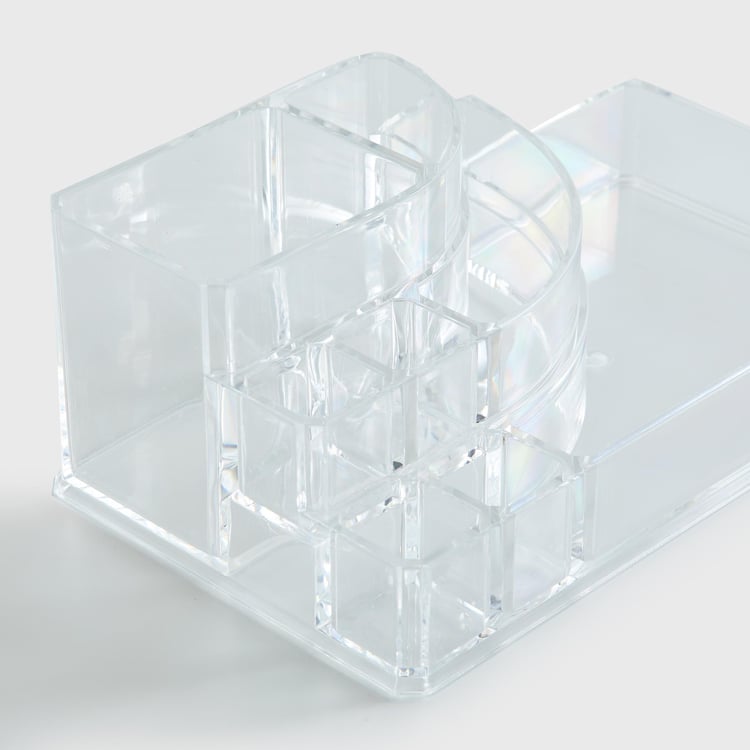 Orion Ducale Transparent 9-Compartment Cosmetic Organizer - 22.5x12.5x8.5cm