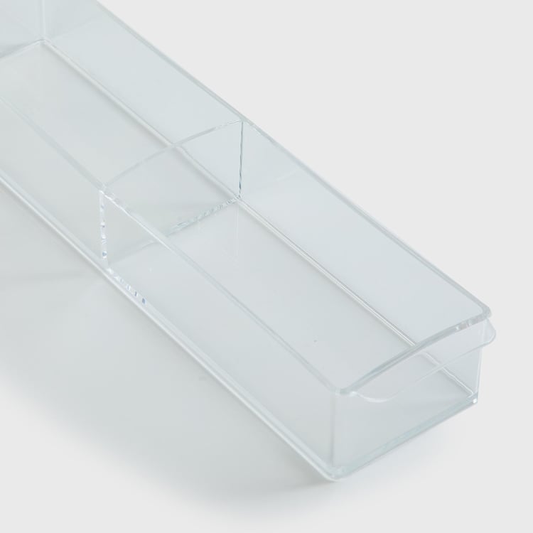 Orion Ducale Transparent 2-Compartment Cosmetic Organizer Tray - 30.5x7.5x6cm