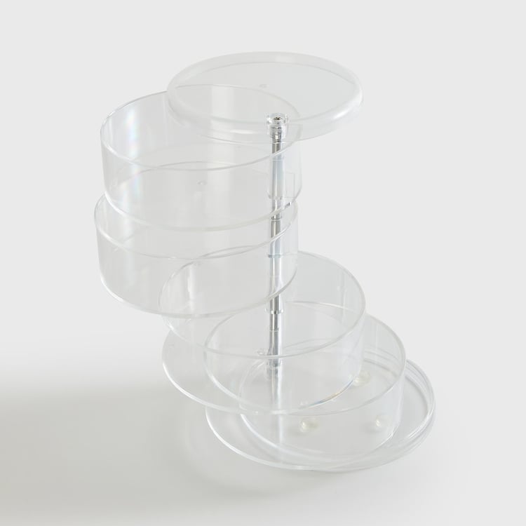 Orion Ducale Transparent 4-Tier Jewellery Organizer - 11.3x11.3x18.2 cm