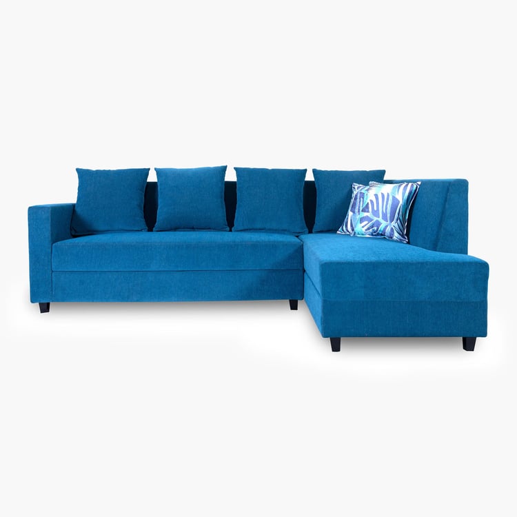 Helios Ciro Fabric 3-Seater Right Corner Sofa with Chaise - Blue