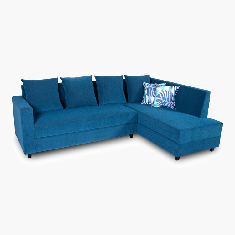 Helios Ciro Fabric 3-Seater Right Corner Sofa with Chaise - Blue