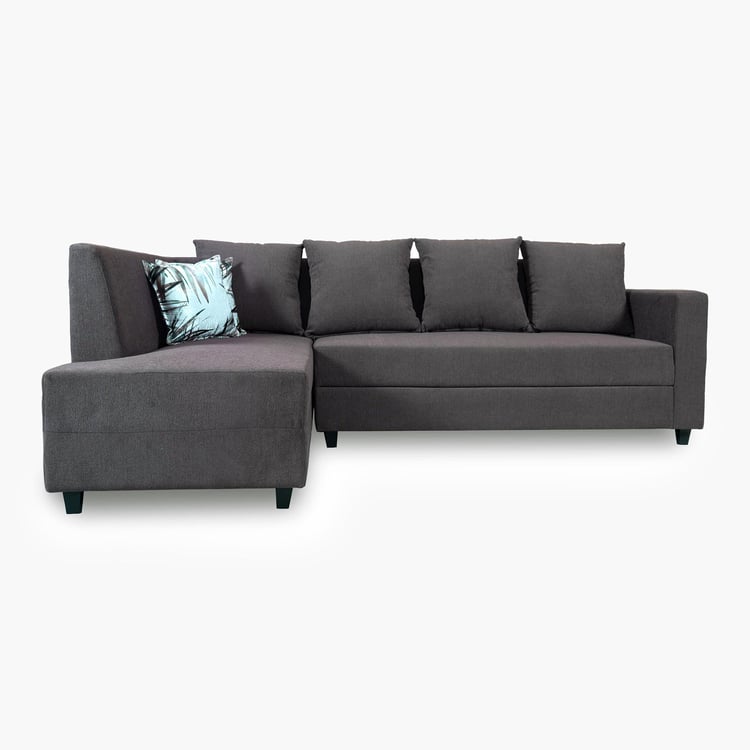 Helios Ciro Fabric 3-Seater Left Corner Sofa with Chaise - Grey