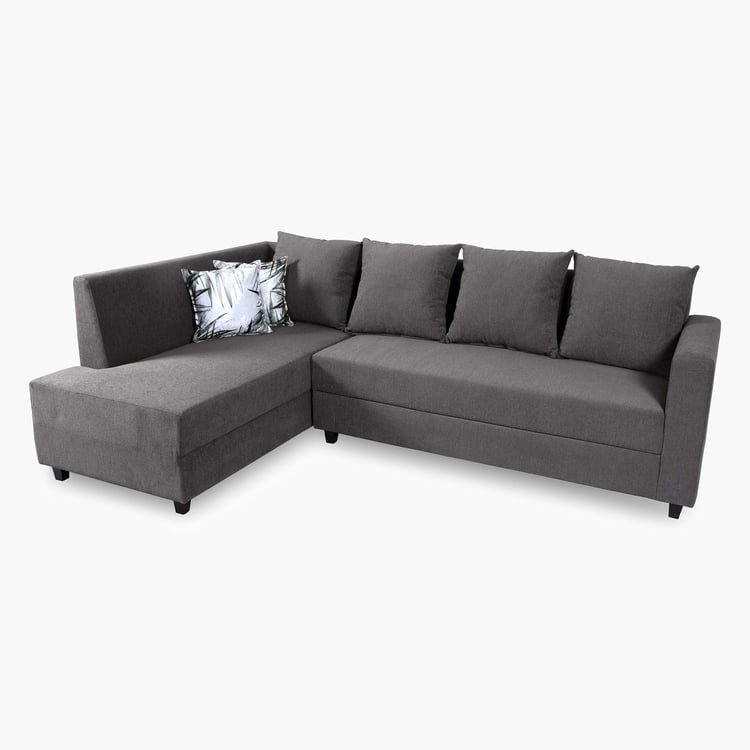 Helios Ciro Fabric 3-Seater Left Corner Sofa with Chaise - Grey