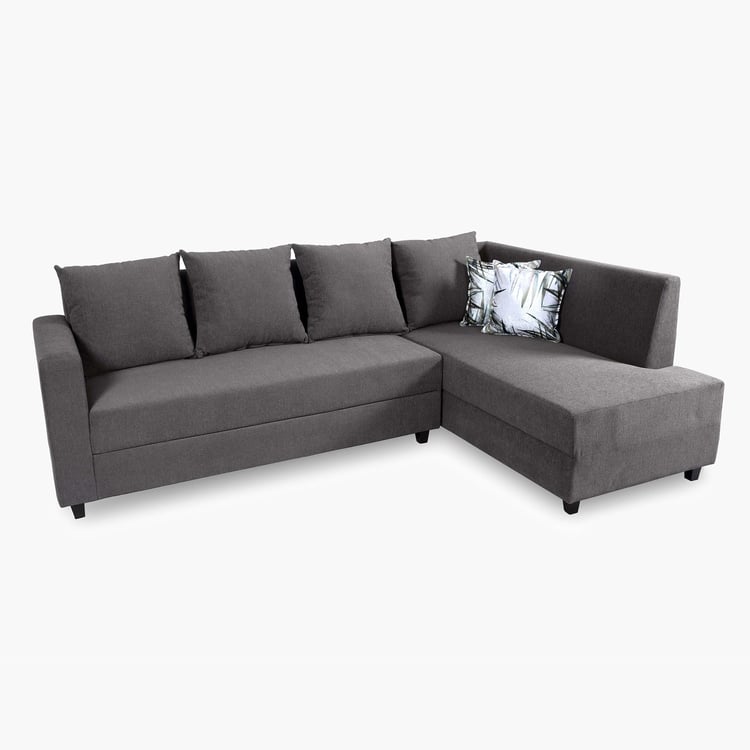 Helios Ciro Fabric 3-Seater Right Corner Sofa with Chaise - Grey