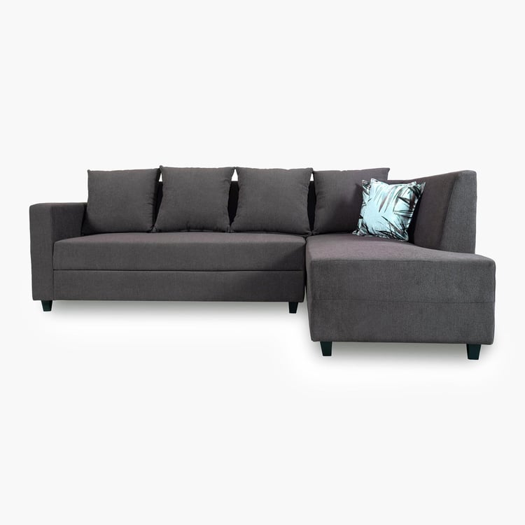 Helios Ciro Fabric 3-Seater Right Corner Sofa with Chaise - Grey