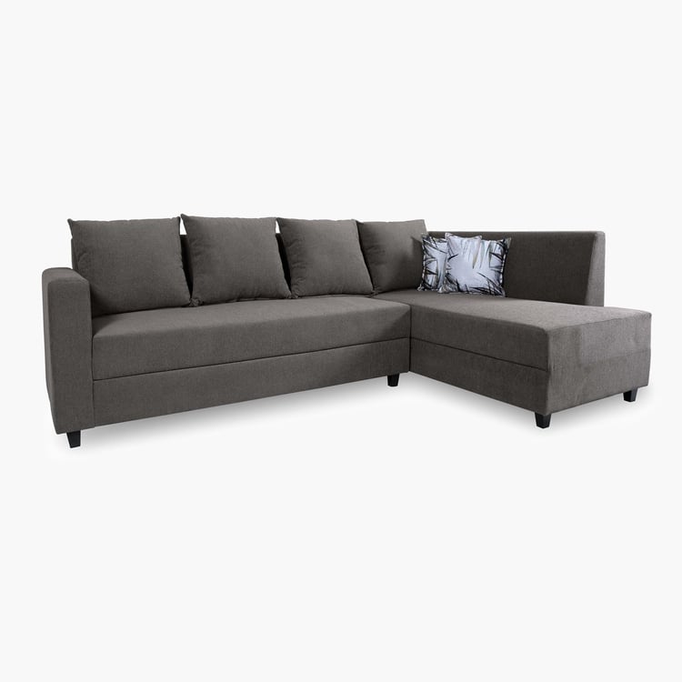 Helios Ciro Fabric 3-Seater Right Corner Sofa with Chaise - Grey