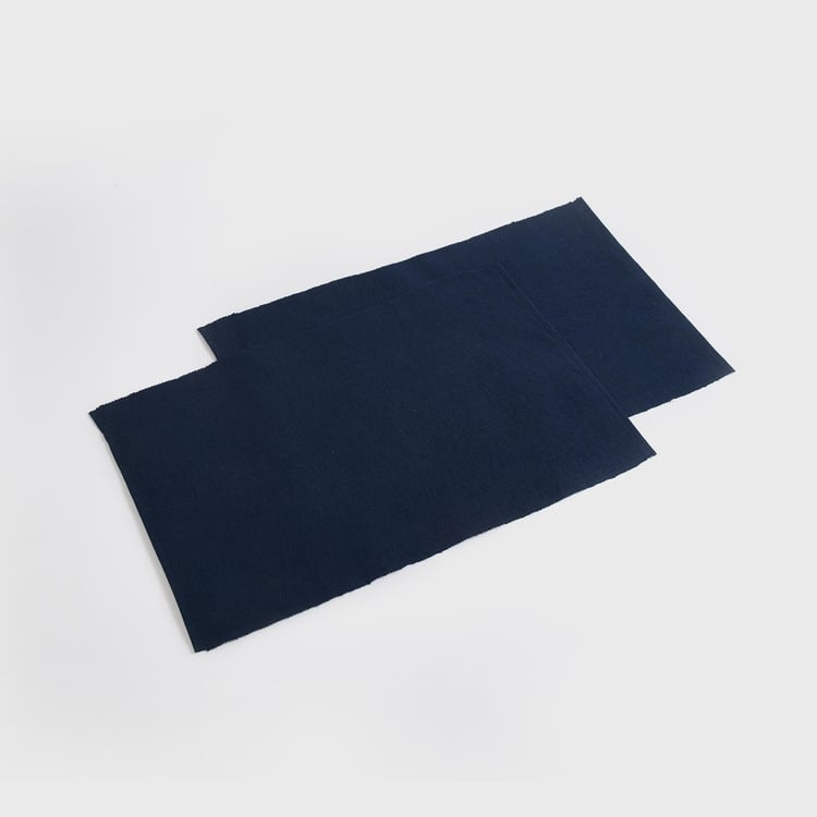 Kale Blue Cotton Durable Placemats - Set of 2