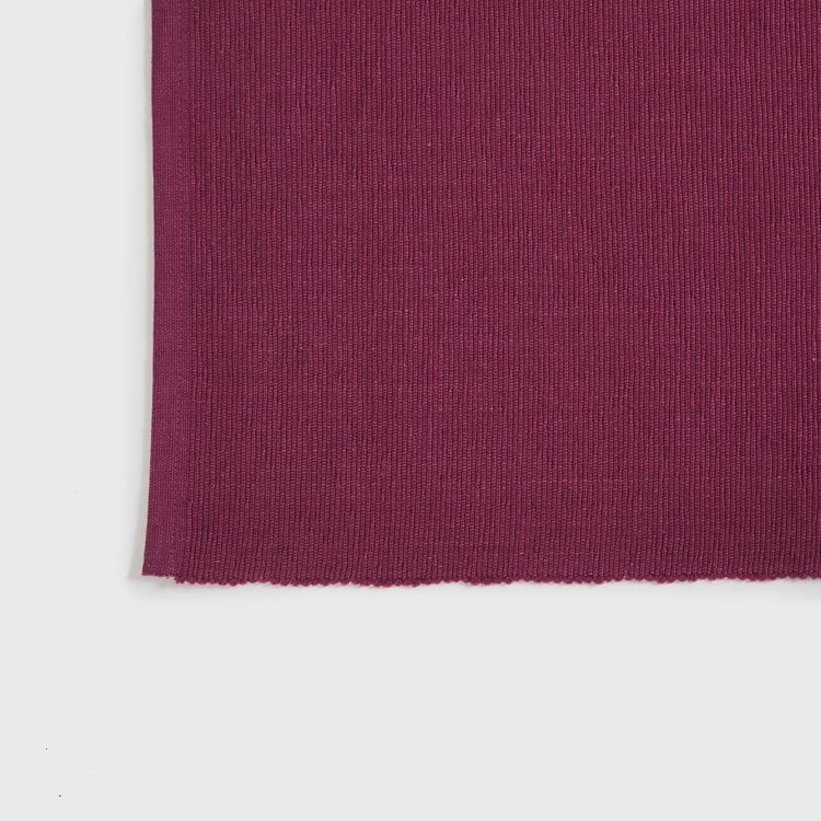 Kale Purple Solid Ribbed Cotton Placemats - Set of 2