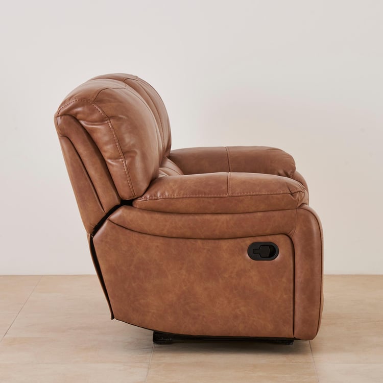 Apollo Faux Leather 2-Seater Recliner - Brown