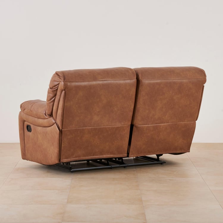 Apollo Faux Leather 2-Seater Recliner - Brown