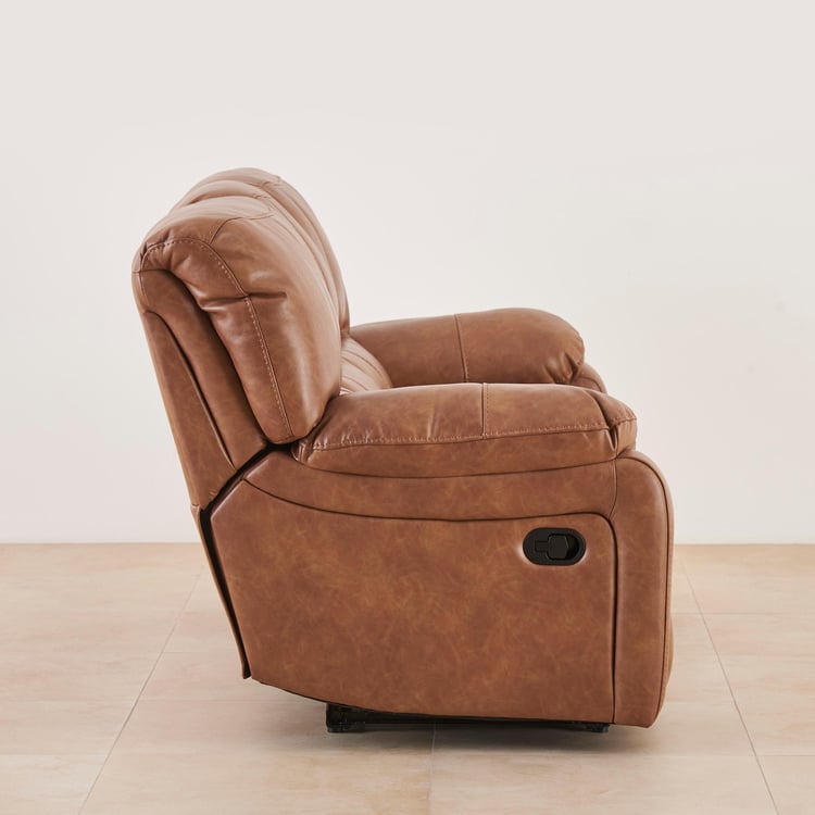 Buy Apollo Faux Leather 3Seater Recliner Brown from Home Centre at