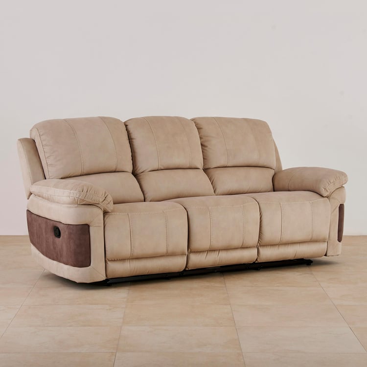 Dawson Fabric 3-Seater Recliner - Beige