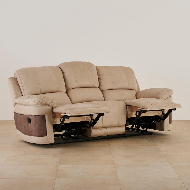 Dawson Fabric 3-Seater Recliner - Beige