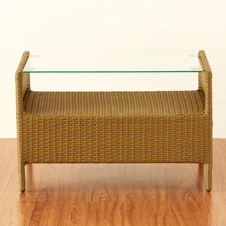 Helios Brezza Marley 2+1+1 Seater Tea Table Set - Yellow