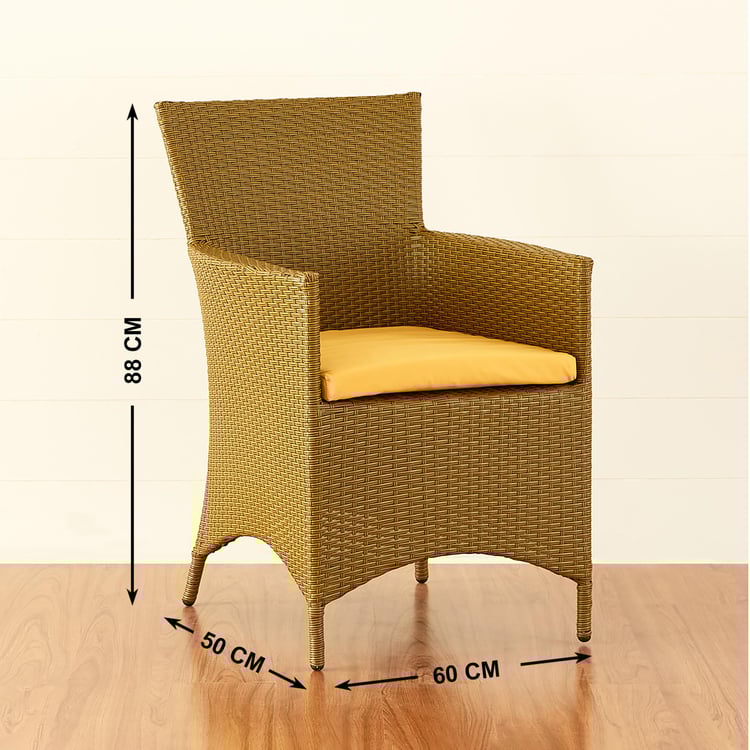 Helios Brezza Marley 2+1+1 Seater Tea Table Set - Yellow