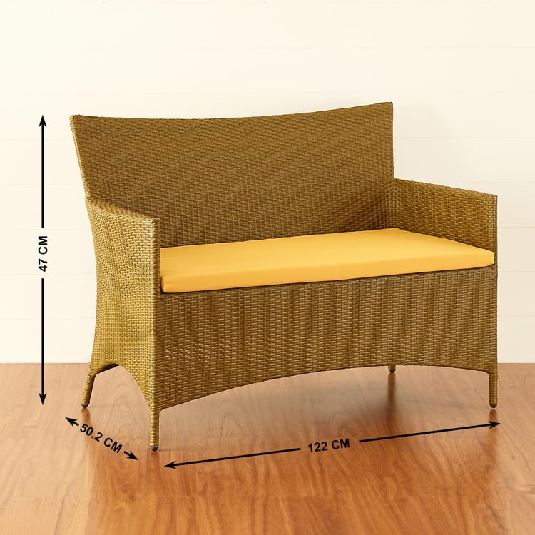 Helios Brezza Marley 2+1+1 Seater Tea Table Set - Yellow