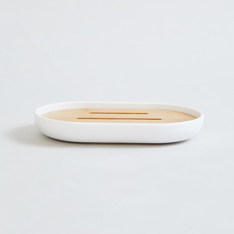 Orion Panache White Textured Polypropylene Oval Freestanding Soap Dish