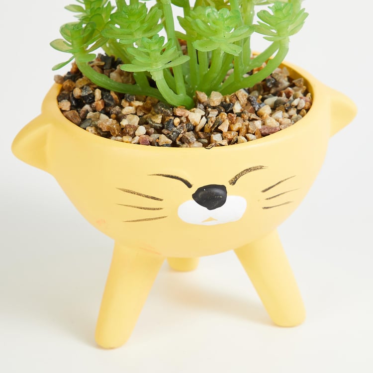 Garnet Elsa Artificial Succulent in Cat Planter