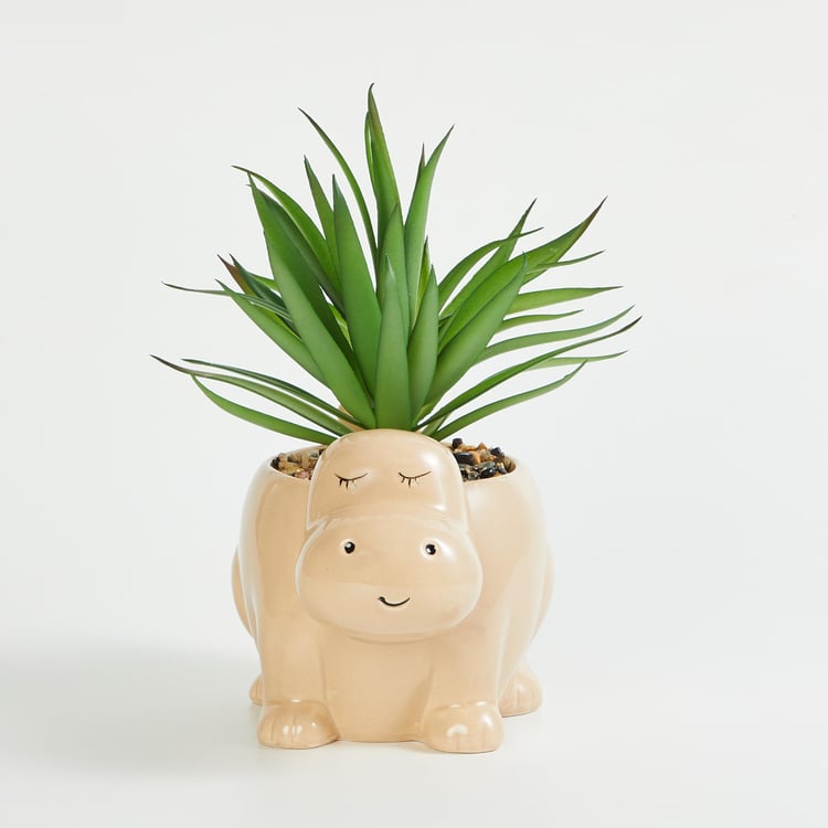 Garnet Elsa Artificial Succulent in Hippo Planter