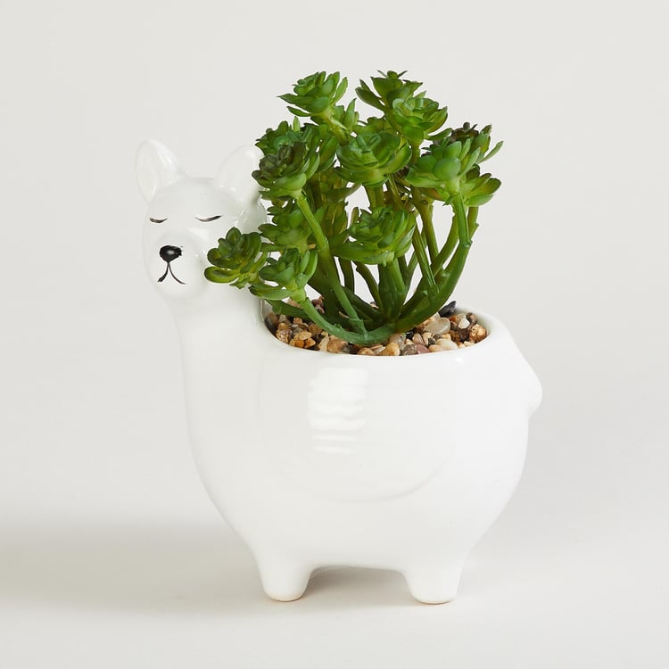 Garnet Elsa Artificial Succulent in Llama Planter