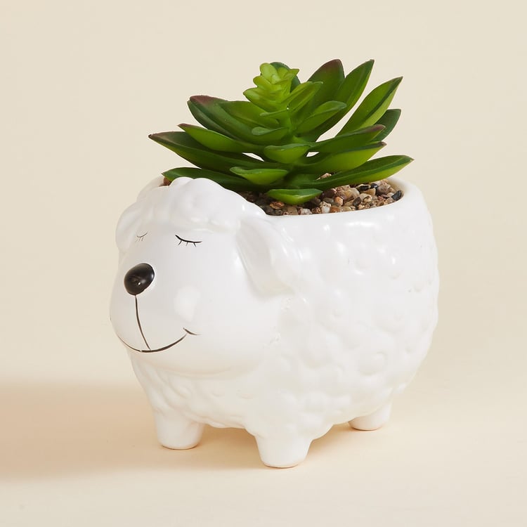 Garnet Elsa Artificial Succulent in Ceramic Sheep Pot