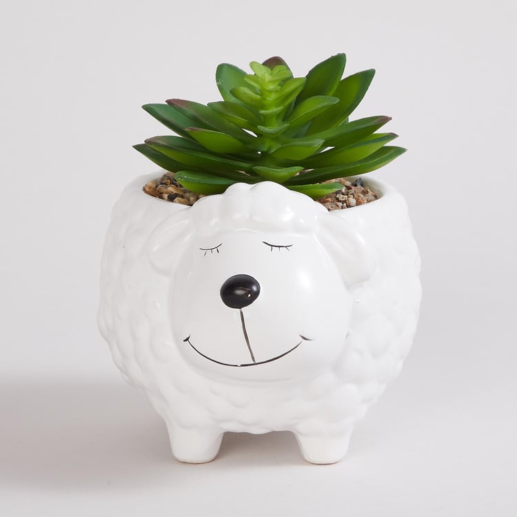 Garnet Elsa Artificial Succulent in Ceramic Sheep Pot