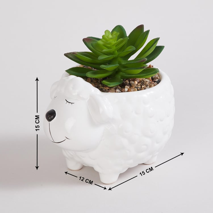 Garnet Elsa Artificial Succulent in Ceramic Sheep Pot