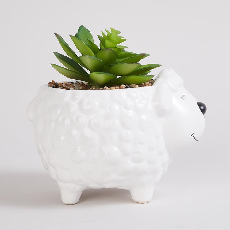 Garnet Elsa Artificial Succulent in Ceramic Sheep Pot