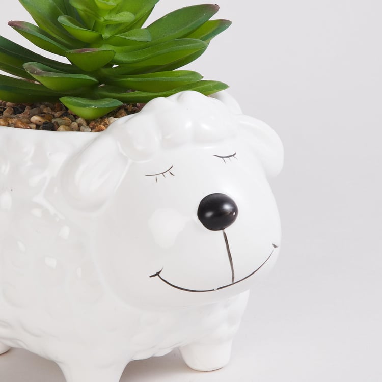 Garnet Elsa Artificial Succulent in Ceramic Sheep Pot