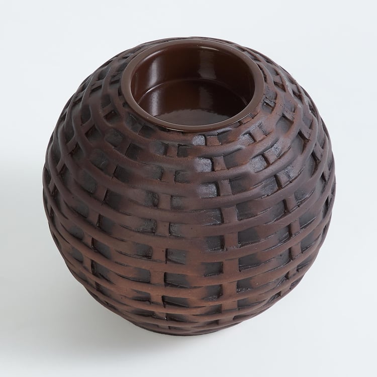 Splendid Polyresin Rattan Effect T-Light Holder