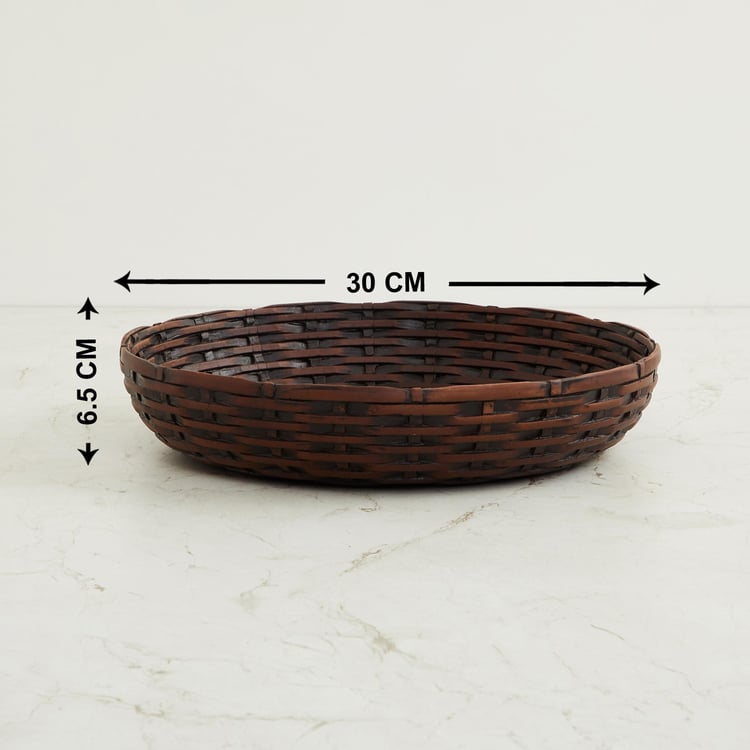 Splendid Polyresin Rattan Effect Decorative Bowl