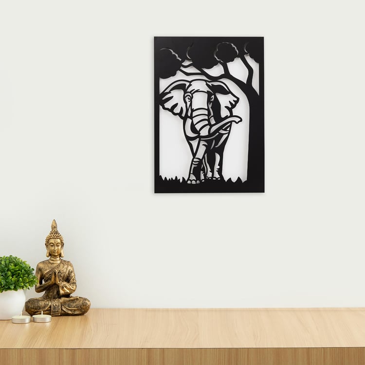 Nimbus Black Elephant Metal Wall Art - 28.5x40cm