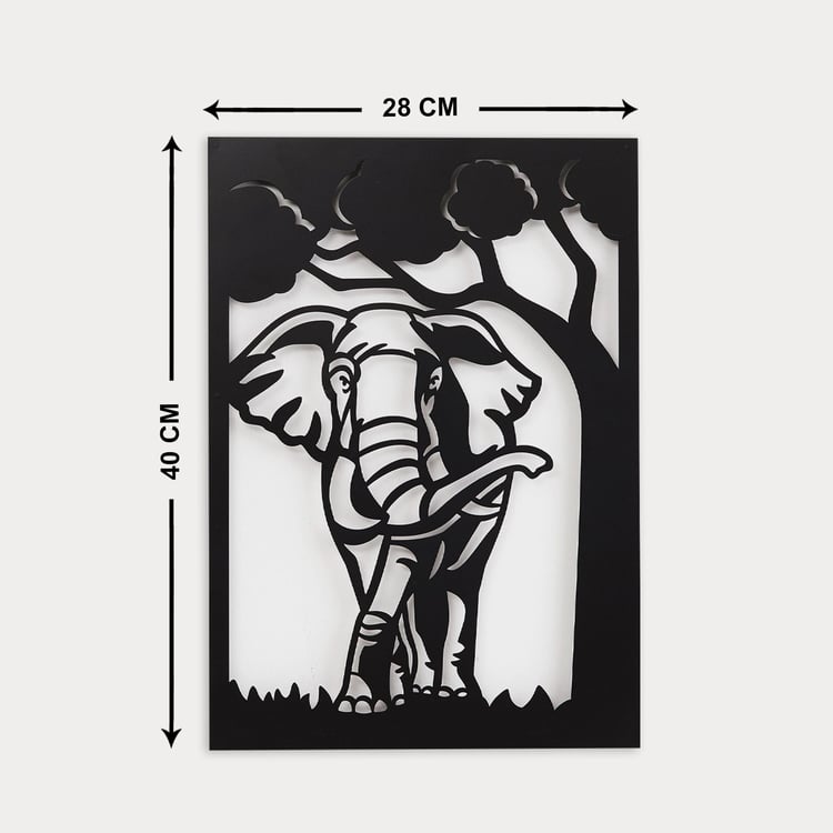 Nimbus Black Elephant Metal Wall Art - 28.5x40cm