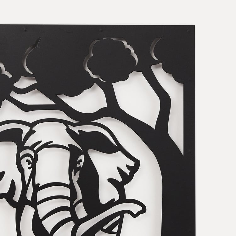 Nimbus Black Elephant Metal Wall Art - 28.5x40cm