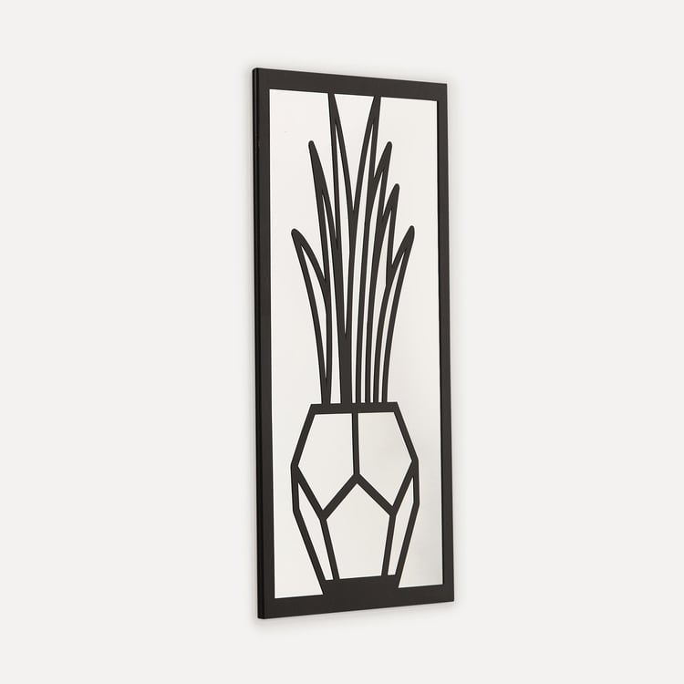 Nimbus Black Plant Metal Wall Art - 24x35cm