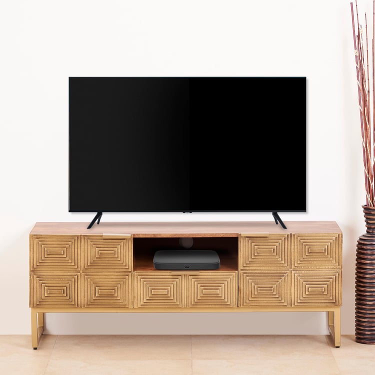 Varna Mango Wood TV Unit - Brown