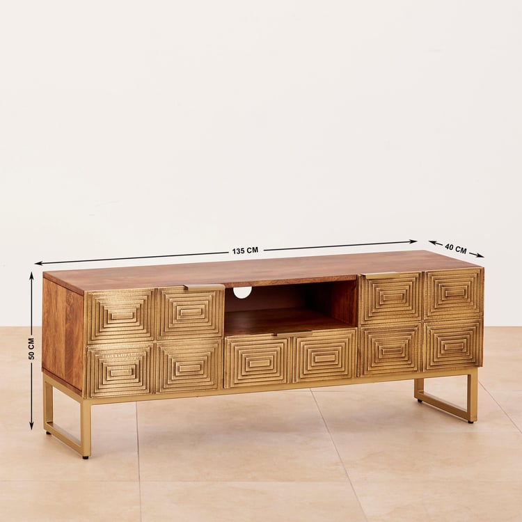 Varna Mango Wood TV Unit - Brown