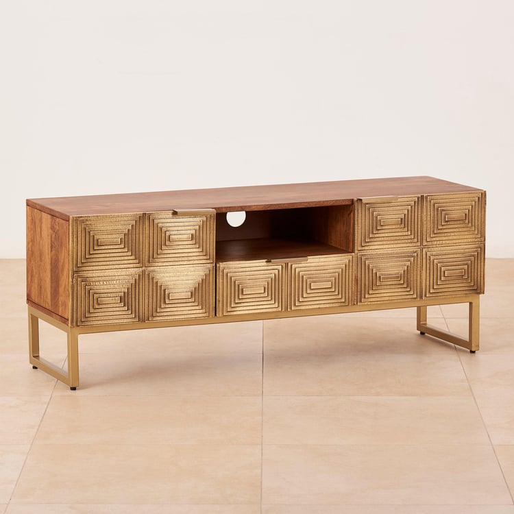 Varna Mango Wood TV Unit - Brown