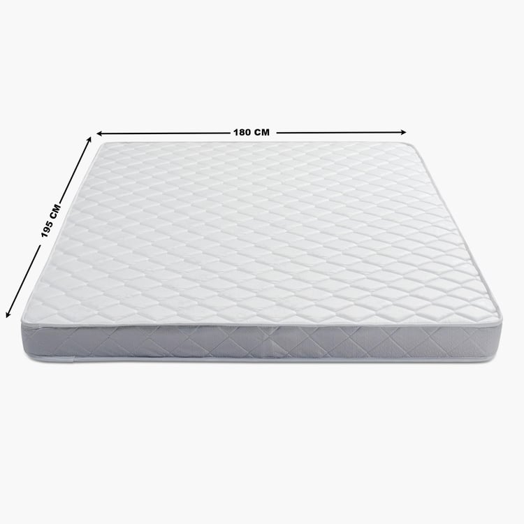 Restomax Pro 4+2 Inches Bonnel Spring King Mattress with Memory Foam, 180x195cm - White