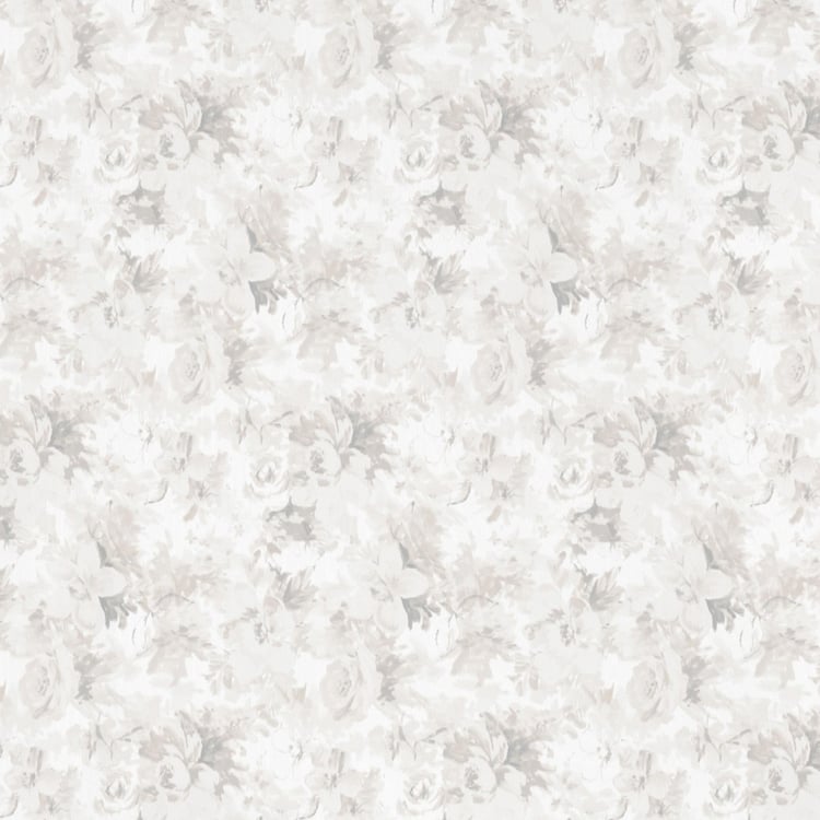 D'DECOR Primary Off-White Floral Print Superior Combed Cotton Double Comforter - 229x274cm